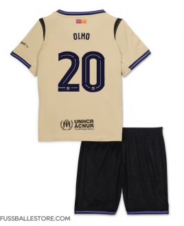 Günstige Barcelona Dani Olmo #20 Auswärts Trikotsatzt Kinder 2025-26 Kurzarm (+ Kurze Hosen)